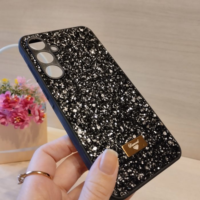 Чохол на Samsung a35 5g силіконова жіноча накладка блискуча Diamond shine (чорний) - Зображення 5