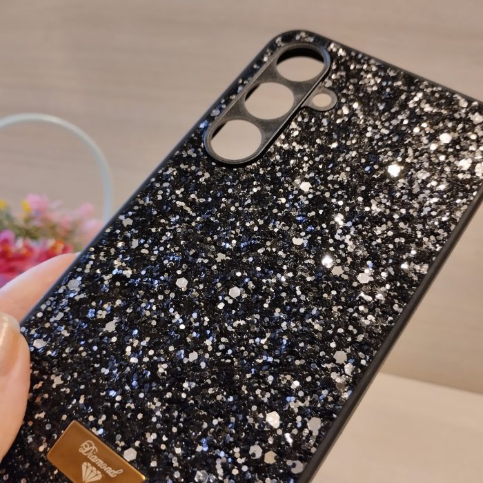 Чохол на Samsung a35 5g силіконова жіноча накладка блискуча Diamond shine (чорний) - Зображення 8