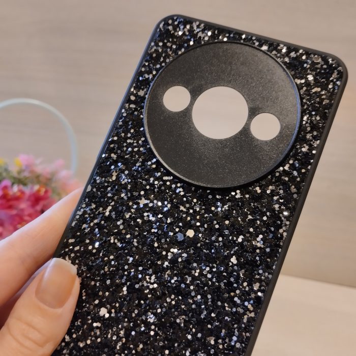 Чехол для xiaomi redmi A3 силиконовая женская накладка блестящая Diamond shine черный - Зображення 8