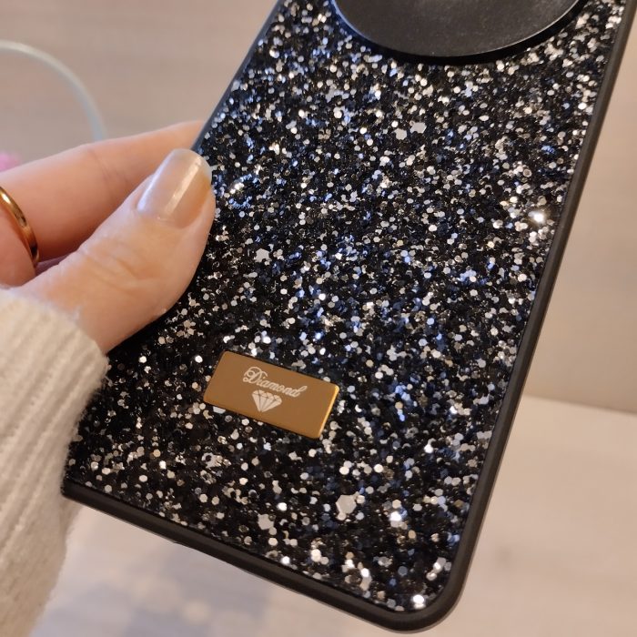 Чехол для xiaomi redmi A3 силиконовая женская накладка блестящая Diamond shine черный - Зображення 7