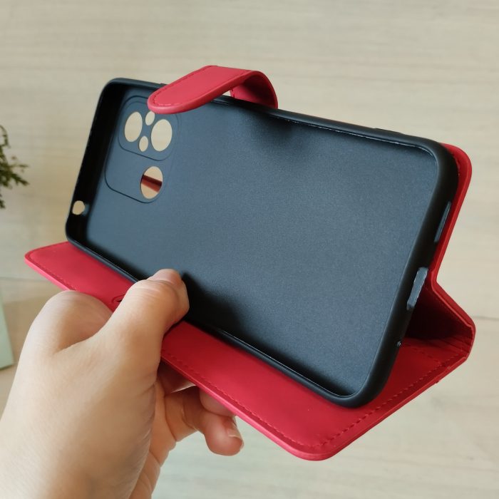 Чохол для xiaomi redmi 12c книжка підставка з візитницею Luxury Leather червоний - Зображення 4