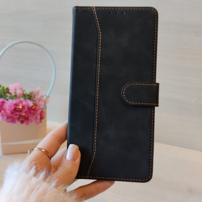 Чохол для xiaomi redmi Note 13 pro 4g книжка підставка з візитницею Luxury Leather чорний