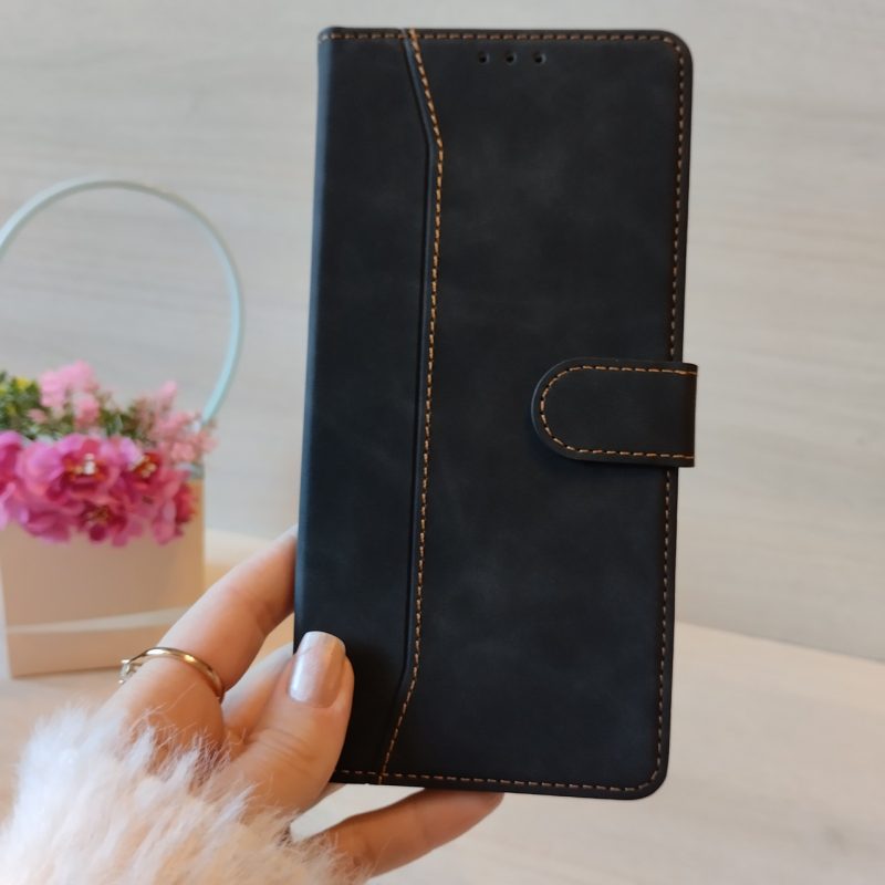 Чохол для xiaomi redmi Note 13 pro 4g книжка підставка з візитницею Luxury Leather чорний