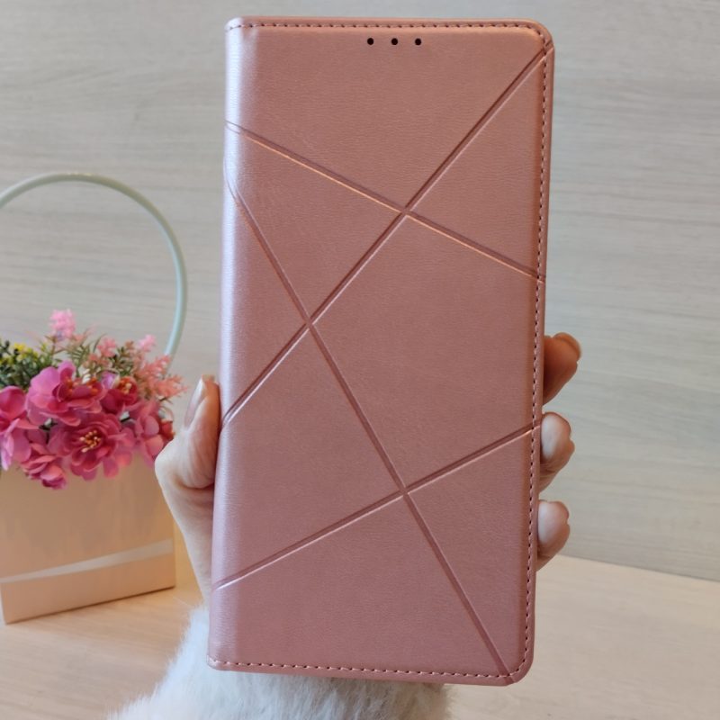 Чохол для xiaomi redmi 12 / сяомі редмі 12 книжка підставка з візитницею Business Leather Clasp рожевий