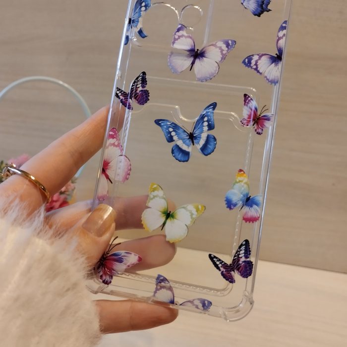 Чехол на xiaomi redmi Note 12 4g силиконовый прозрачный с карманом под карточки и рисунком Бабочки - Зображення 6