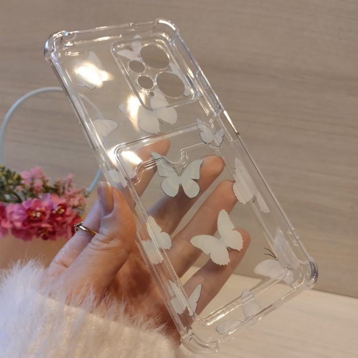 Чехол на xiaomi redmi Note 12 4g силиконовый прозрачный с карманом под карточки и рисунком Бабочки - Зображення 8