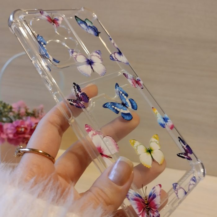 Чехол на xiaomi redmi Note 12 4g силиконовый прозрачный с карманом под карточки и рисунком Бабочки - Зображення 4