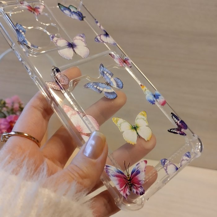 Чехол на xiaomi redmi Note 12 4g силиконовый прозрачный с карманом под карточки и рисунком Бабочки - Зображення 3