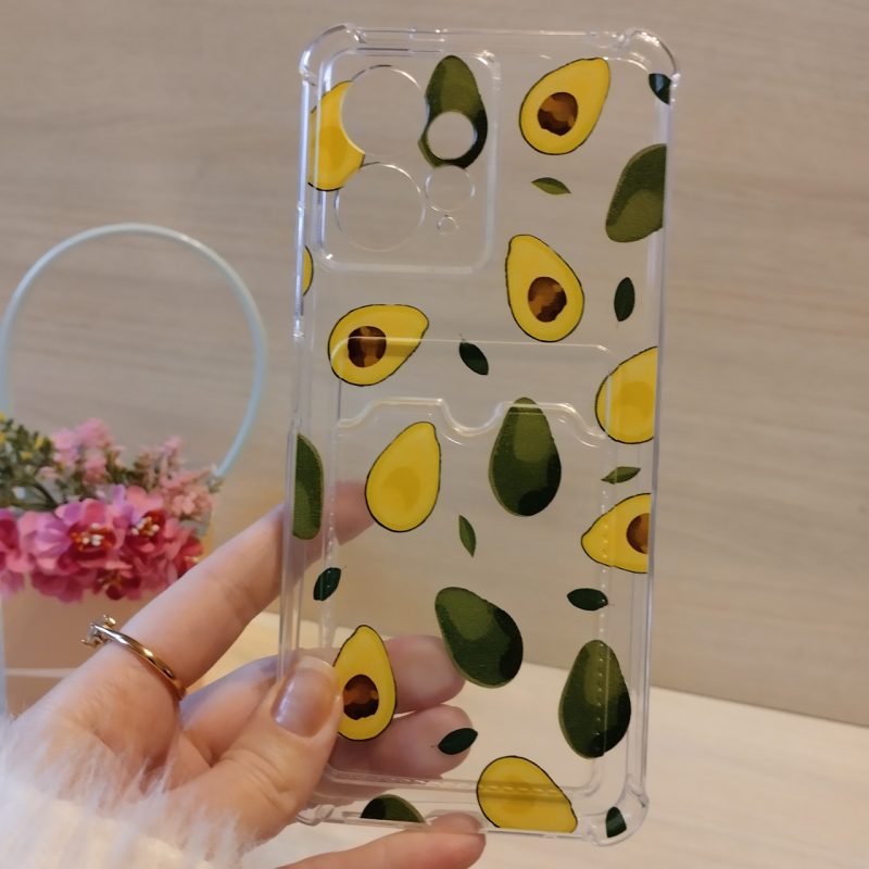 Чохол на xiaomi redmi Note 12 4g силіконовий прозорий із кишенею під картки та малюнком Сердечка