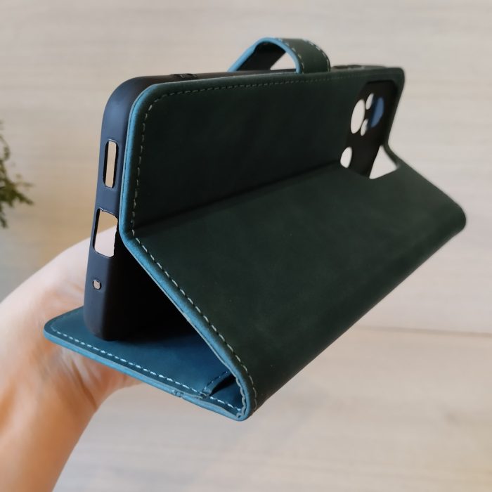 Чохол для xiaomi redmi 12c книжка підставка з візитницею Luxury Leather зелений - Зображення 4