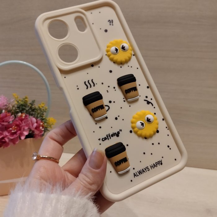 Чохол для xiaomi redmi 13c 4g силіконовий з 3-D наклейками TPU Toys Case (білий) - Зображення 4