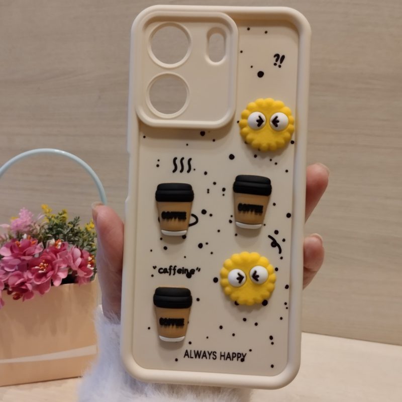 Чохол для xiaomi redmi 13c 4g силіконовий з 3-D наклейками TPU Toys Case (білий)