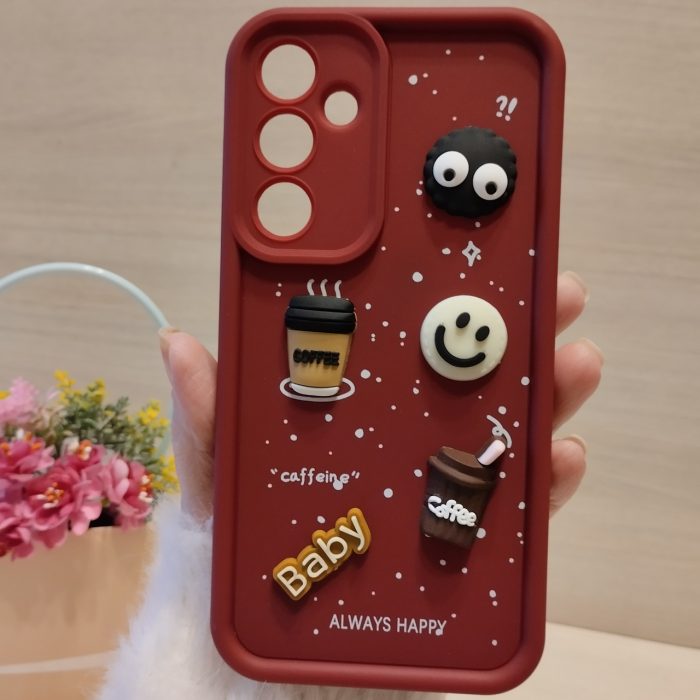 Чохол для Samsung a36 5g силіконовий з 3-D наклейками TPU Toys Case (бордо)