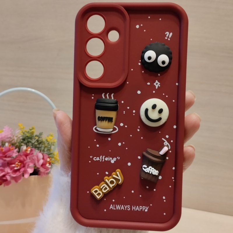 Чохол для Samsung a36 5g силіконовий з 3-D наклейками TPU Toys Case (бордо)