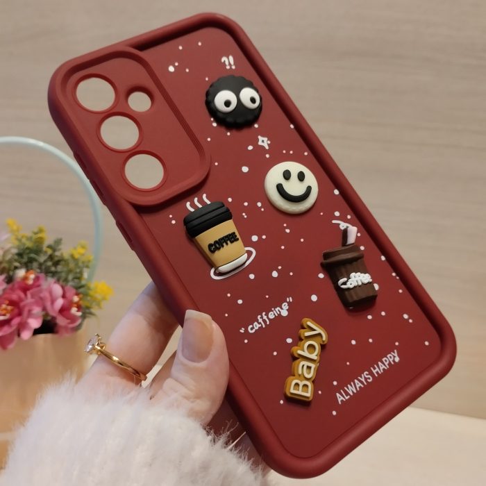 Чохол для Samsung a36 5g силіконовий з 3-D наклейками TPU Toys Case (бордо) - Зображення 3