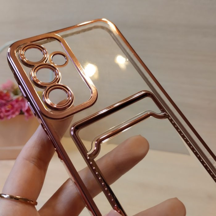 Чохол на Samsung A35 5g силіконовий із рожевою рамкою та кишенею під картки - Зображення 3