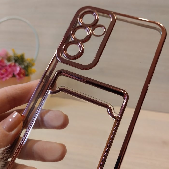 Чохол на Samsung A35 5g силіконовий із рожевою рамкою та кишенею під картки - Зображення 6