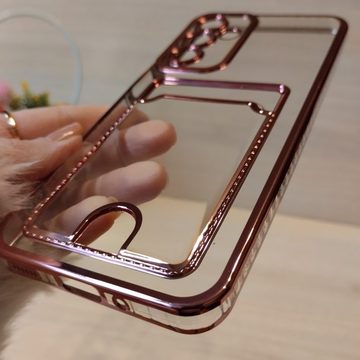 Чохол на Samsung A35 5g силіконовий із рожевою рамкою та кишенею під картки - Зображення 5