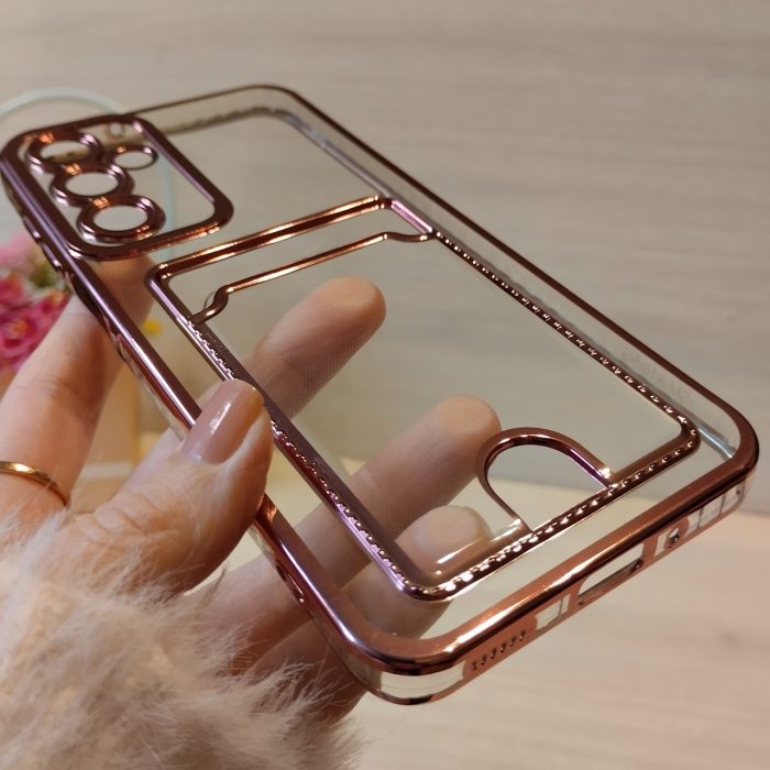 Чохол на Samsung A35 5g силіконовий із рожевою рамкою та кишенею під картки - Зображення 2