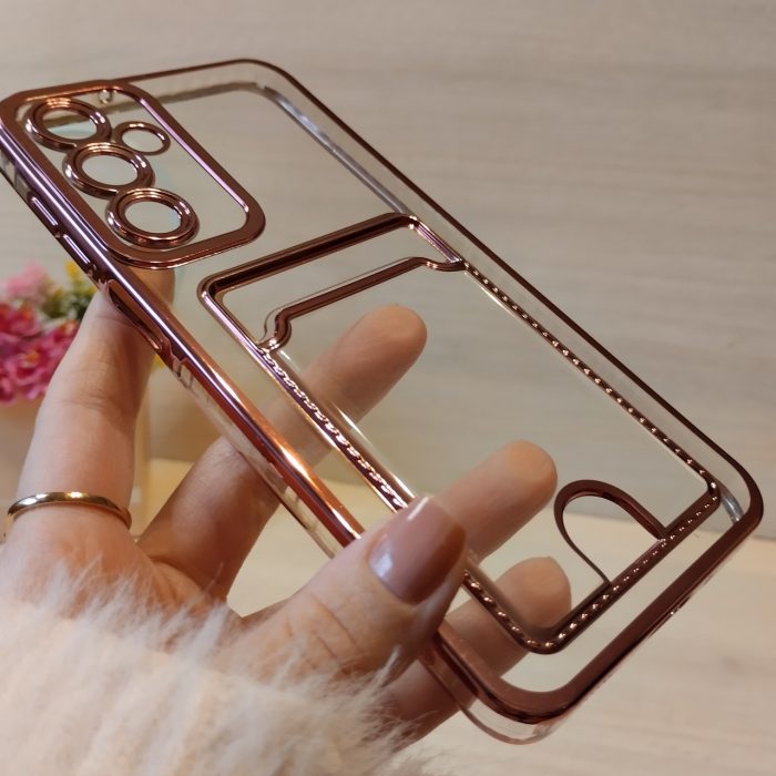 Чохол на Samsung A35 5g силіконовий із рожевою рамкою та кишенею під картки - Зображення 4