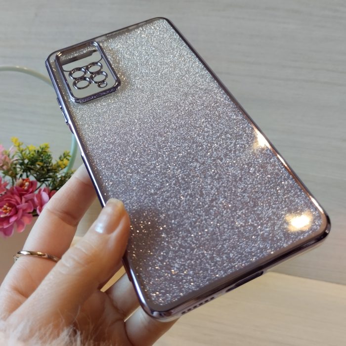 Чехол для xiaomi redmi Note 11 pro женский силиконовый блестящий (фиолетовый) - Зображення 5