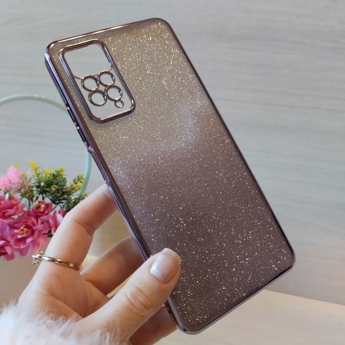 Чехол для xiaomi redmi Note 11 pro женский силиконовый блестящий (фиолетовый) - Зображення 3