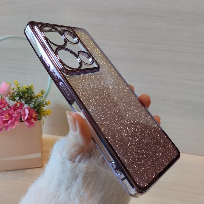 Чохол на xiaomi redmi Note 13 pro 5g силіконова жіноча накладка блискучий градієнт фіолетовий - Зображення 5
