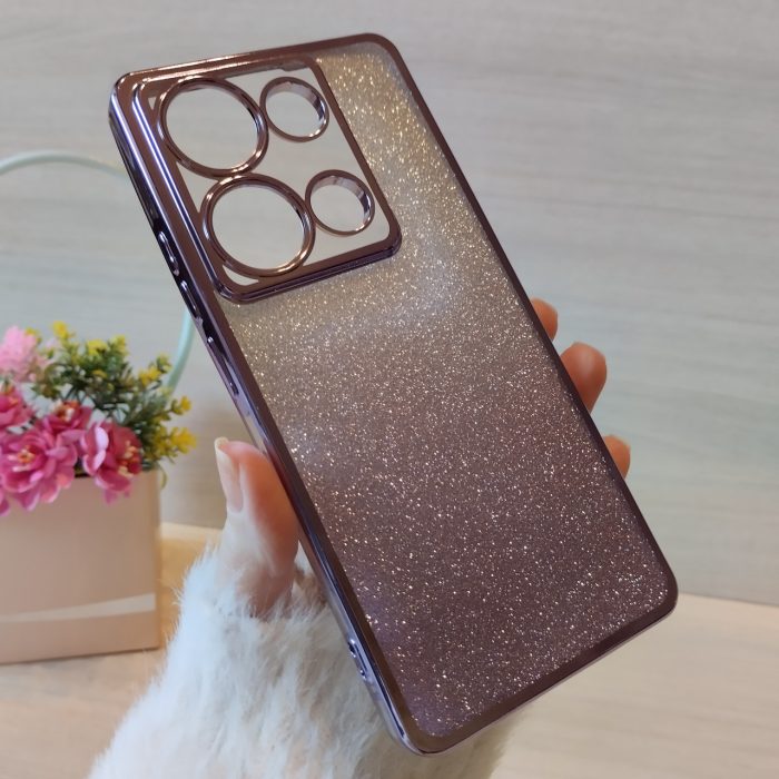 Чохол на xiaomi redmi Note 13 pro 5g силіконова жіноча накладка блискучий градієнт фіолетовий - Зображення 4