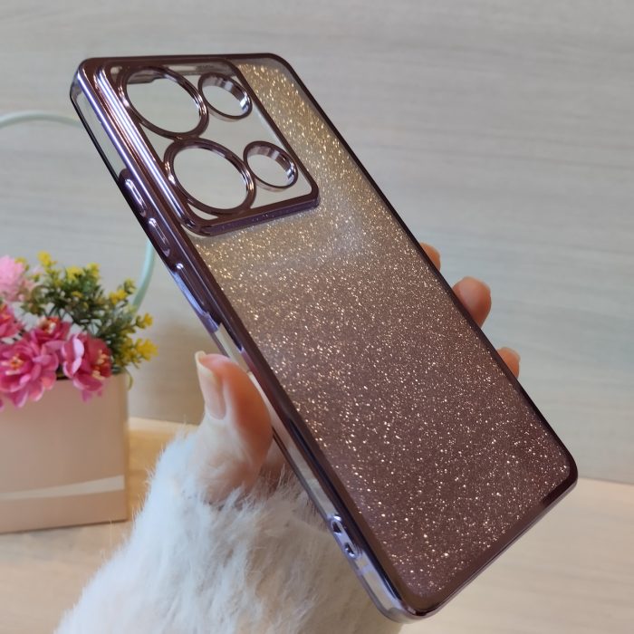 Чохол на xiaomi redmi Note 13 pro 5g силіконова жіноча накладка блискучий градієнт фіолетовий - Зображення 6