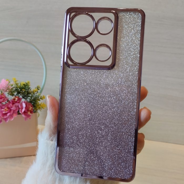 Чохол на xiaomi redmi Note 13 pro 5g силіконова жіноча накладка блискучий градієнт фіолетовий - Зображення 2