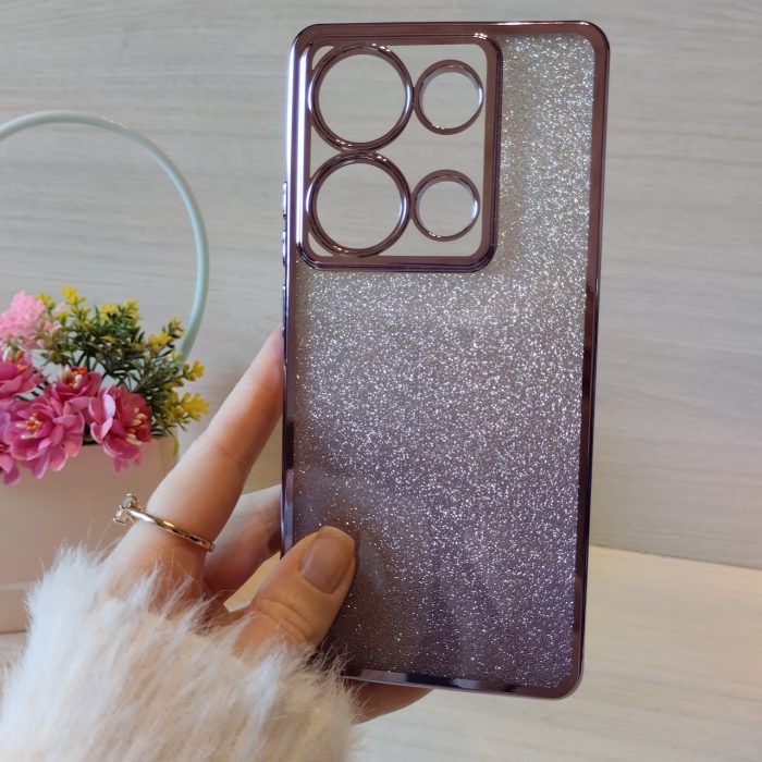 Чохол на xiaomi redmi Note 13 pro 5g силіконова жіноча накладка блискучий градієнт фіолетовий - Зображення 3