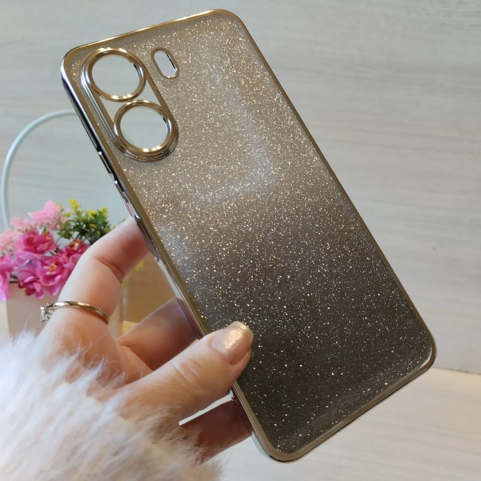 Чехол на xiaomi redmi 13c силиконовая женская накладка блестящая градиент серебристый - Зображення 6