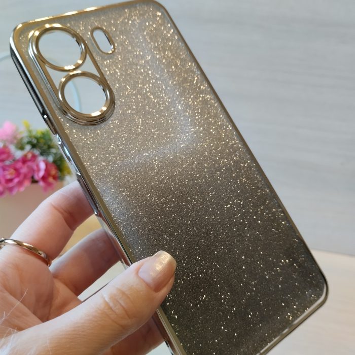 Чехол на xiaomi redmi 13c силиконовая женская накладка блестящая градиент серебристый - Зображення 4