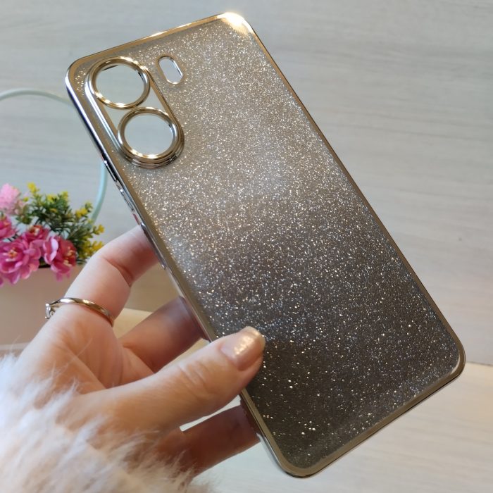 Чехол на xiaomi redmi 13c силиконовая женская накладка блестящая градиент серебристый - Зображення 5
