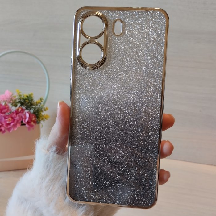 Чехол на xiaomi redmi 13c силиконовая женская накладка блестящая градиент серебристый - Зображення 2