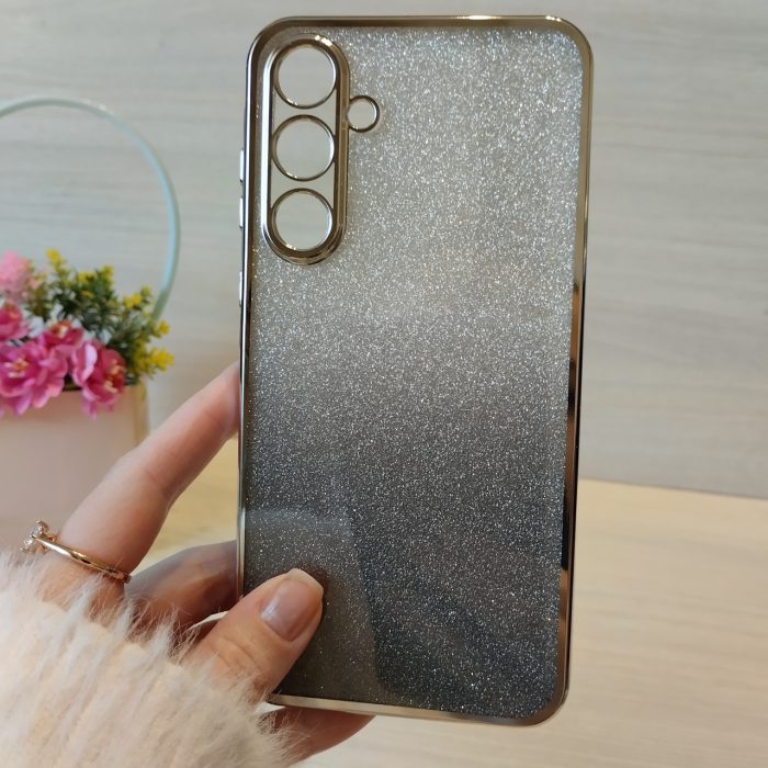 Чохол на samsung a25 силіконова жіноча накладка блискучий градієнт сріблястий - Зображення 2
