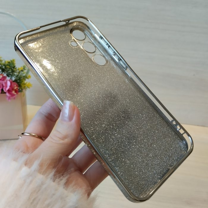 Чохол на samsung a25 силіконова жіноча накладка блискучий градієнт сріблястий - Зображення 7