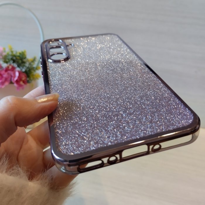 Чохол на samsung a35 силіконова жіноча накладка блискучий градієнт фіолетовий - Зображення 5