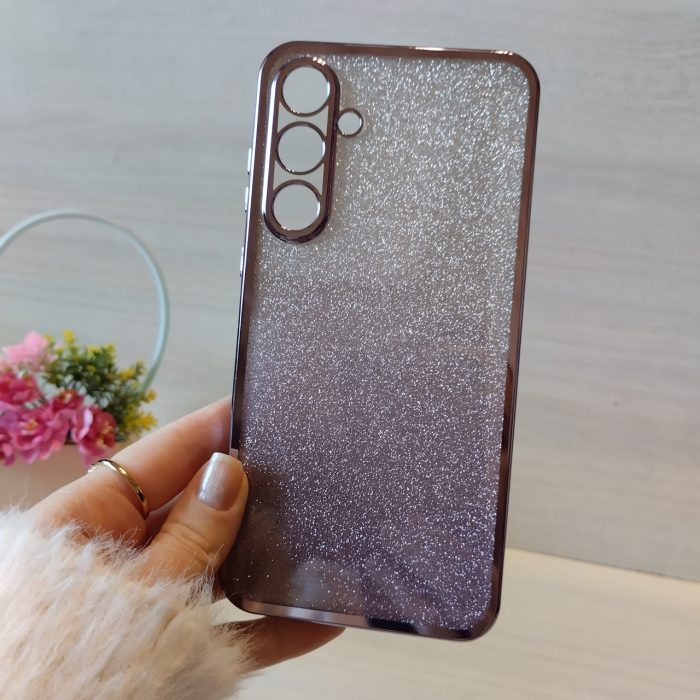 Чохол на samsung a35 силіконова жіноча накладка блискучий градієнт фіолетовий - Зображення 4