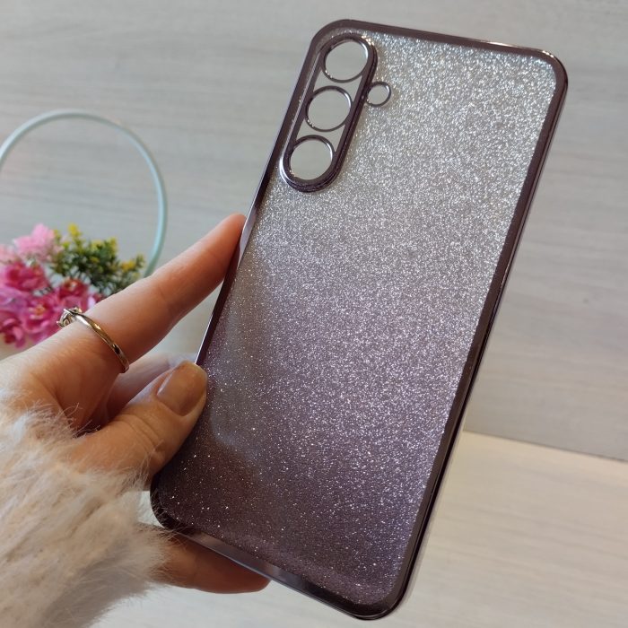 Чохол на samsung a35 силіконова жіноча накладка блискучий градієнт фіолетовий - Зображення 3