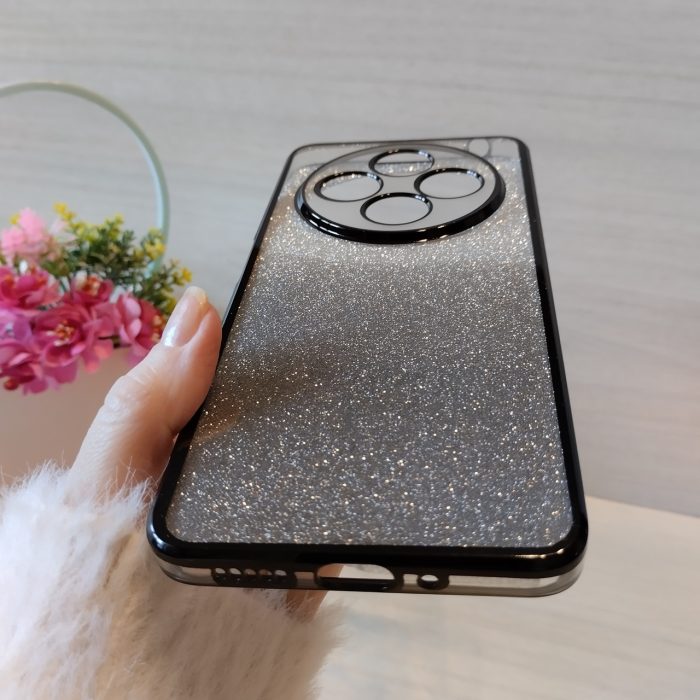 Чохол для xiaomi redmi 14c силіконова жіноча накладка блискучий градієнт сірий - Зображення 7