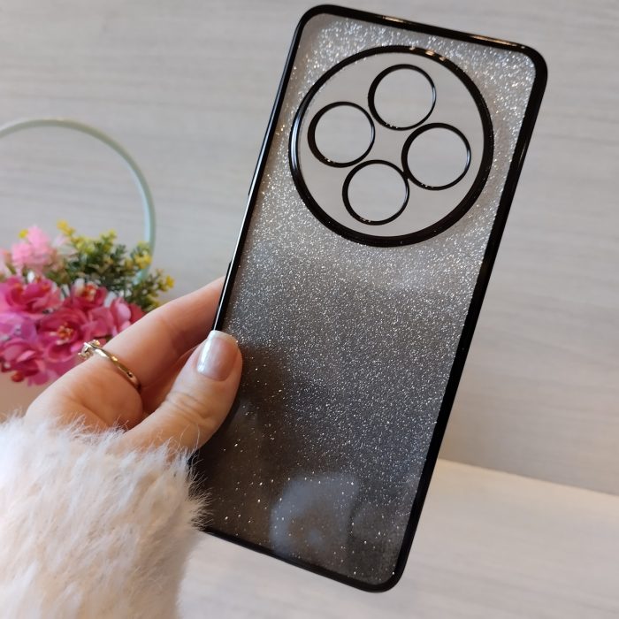 Чохол для xiaomi redmi 14c силіконова жіноча накладка блискучий градієнт сірий - Зображення 2
