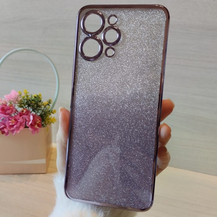 Чохол на xiaomi redmi 12 силіконова жіноча накладка блискучий градієнт фіолетовий - Зображення 2