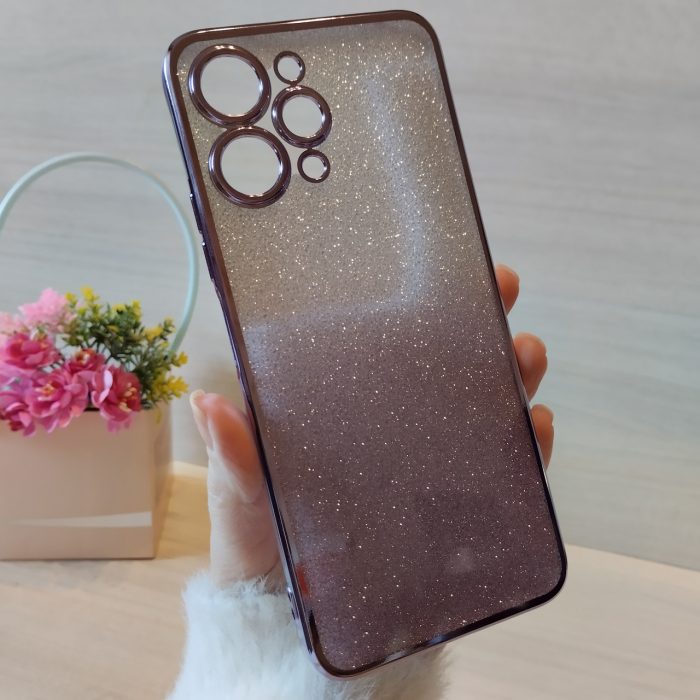 Чохол на xiaomi redmi 12 силіконова жіноча накладка блискучий градієнт фіолетовий - Зображення 4