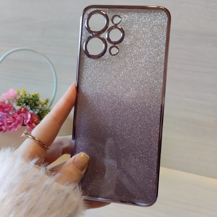 Чохол на xiaomi redmi 12 силіконова жіноча накладка блискучий градієнт фіолетовий - Зображення 3
