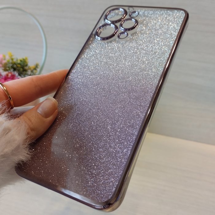 Чохол на xiaomi redmi 12 силіконова жіноча накладка блискучий градієнт фіолетовий - Зображення 6