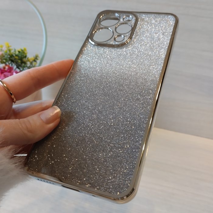 Чохол на xiaomi redmi 12 силіконова жіноча накладка блискучий градієнт сріблястий - Зображення 6