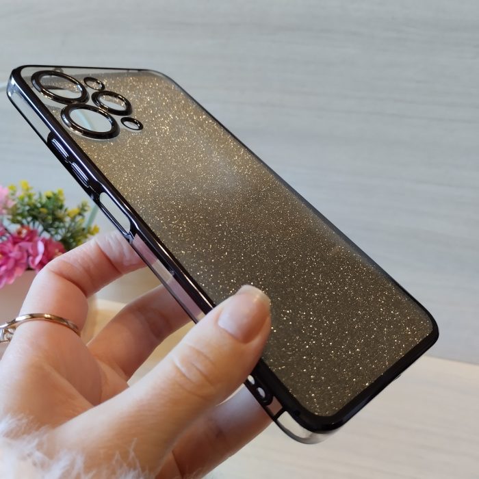 Чохол на xiaomi redmi 12 силіконова жіноча накладка блискучий градієнт сірий - Зображення 7