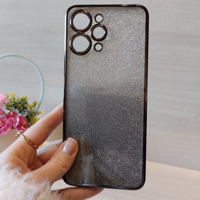 Чохол на xiaomi redmi 12 силіконова жіноча накладка блискучий градієнт сірий - Зображення 4