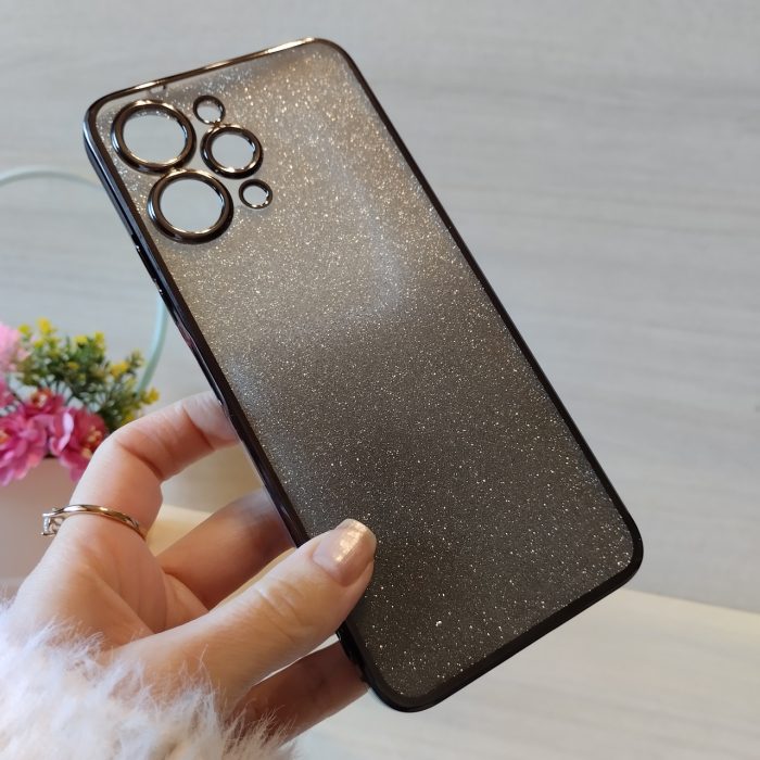 Чохол на xiaomi redmi 12 силіконова жіноча накладка блискучий градієнт сірий - Зображення 6